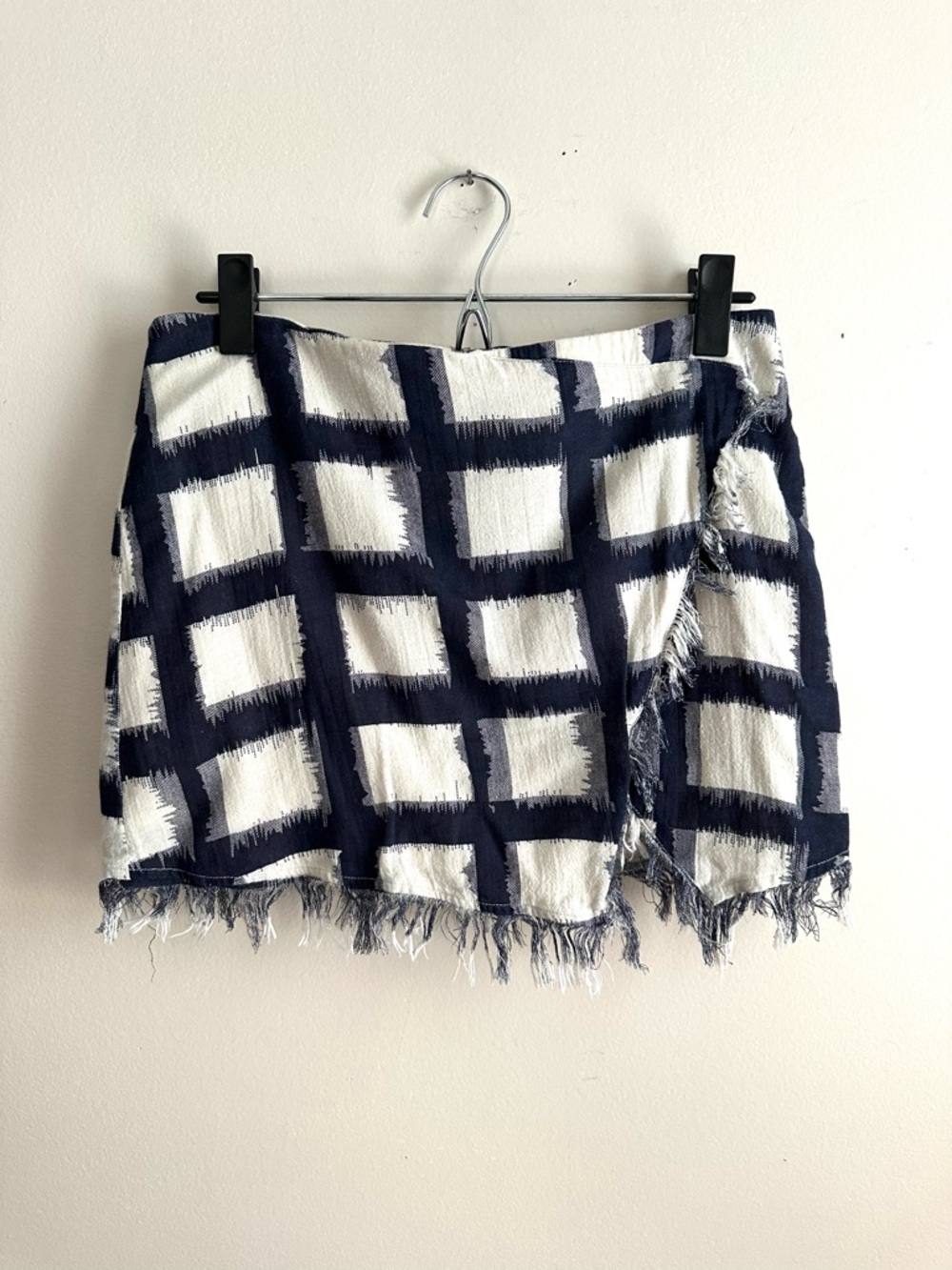 Twelfth Street Cynthia Vincent • Faux Wrap Fringe Mini Skirt